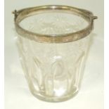 Crystal Ice Bucket with Silver Rim and Handle. £40/60