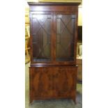 Georgian Style Mahogany Bookcase with Glazed Upper Doors. £100/150