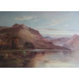 ALFRED DE BREANSKI – Large Framed Print – ‘Lakeside Rendevouz’ (21½” x 28½”). £100/150