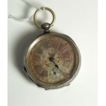 Late 19th Century Keywind Silver Pocket Watch with Silver and Gold Dial. £80/120