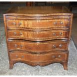 Georgian Style Serpentine Fronted Mahogany 4 Drawer Chest with Brushing Slide. £200/300