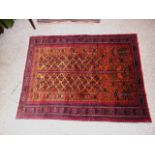 Afghan Patterned Wool Rug. £80/120
