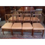 Set of 8 Edwardian Oak Dining Chairs on Squared Tapered Legs. £300/400