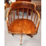Victorian Ash Swivel Desk Chair. £60/80