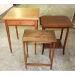 3 Oak Stained Occasional Tables. £30/40