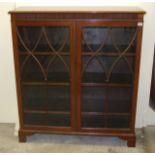 19th Century Mahogany Inlaid Bookcase with Astragal Doors. £100/150