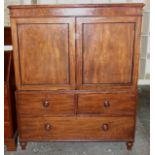 19th Century Mahogany Linen Press on 3 Drawers. £200/400