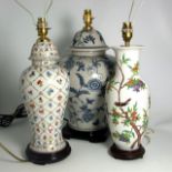 3 Porcelain Table Lamps. £30/50