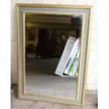 Gilt and Painted Framed Bevelled Glass Mirror (overall 42” x 29”). £40/60