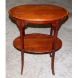 Edwardian Mahogany Inlaid Oval Occasional Table. £80/120
