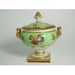 Continental Porcelain Sauce Tureen on Squared Base with Hand- painted Floral and Gilt Decoration. £