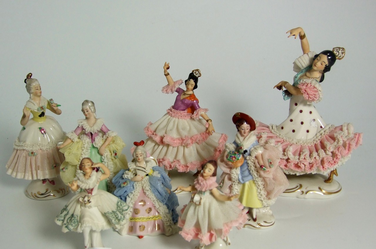 8 Dresden Figures of Dancing Ladies. £40/60