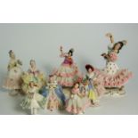 8 Dresden Figures of Dancing Ladies. £40/60