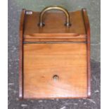 Late Victorian Stained Beech and Brass Coal-box with Shovel. £40/60