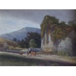 HENRY MARTIN POPE –Cattle by a Castle Ruin. Watercolour Signed 9.25” x 12.25” £60/80