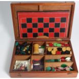 Mahogany Cased Compendium of Games incl. Chess Set. £40/60