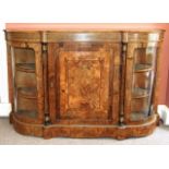 19th Century Walnut Credenza inlaid with Satinwood and Ebony with Ormolu Mounts. £600/800