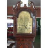19th Century Brass Dial Grandfather Clock in Mahogany Case by Ritchie, Edinburgh (8 day