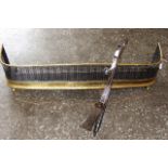 Victorian Brass and Iron Fender plus set of Victorian Steel Fire Irons £60/80