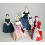 2 Royal Doulton Figures – Hilary (HN2335), Cherie (HN2341) plus 2 other Staffordshire and Paragon