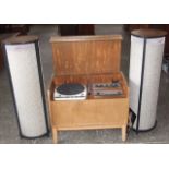 Pair of Connoisseur Retro Floor Standing Speakers and Leak Radio Gramophone. £100/200