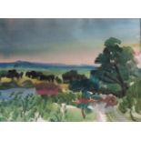 ROBERT MILLER (1910-1993), of Hawick – a Borders Landscape. Watercolour (12” x 16”). £80/120