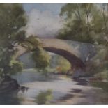 WILLIAM INGLES (of Hawick) – Hornshole Bridge and a Borders Landscape at Dusk. 2 Framed