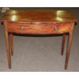 Georgian Mahogany Bow-fronted Side Table with Single Drawer. £150/250.