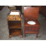 Mahogany Commode and Walnut Bedside Cabinet. £60/80