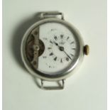 Swiss Silver Gents Pocket Watch Converted to Wristwatch – open escapement. £60/80