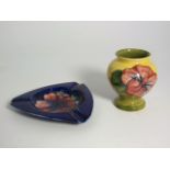 Moorcroft Small Vase – 3½” high plus Moorcroft Ashtray. £40/60