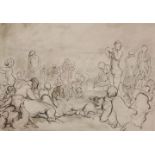 Harold Hope Read (1881-1959) FIGURE STUDIES Two, pen and ink and washes 26 x 37cm and 26 x 23.5cm,