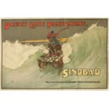 *John Hassell (1868-1948) 'SINDBAD', DRURY LANE PANTOMIME, 1906 Two colour lithographed playbills