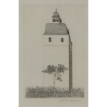 *David Hockney OM CH RA (b.1937)  FW 'THE BELL TOWER' Etching, 1969, signed in pencil l.r., an