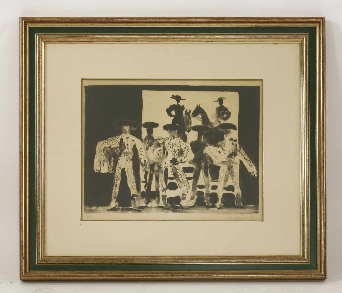 ...Cardenas (Spanish, 20th century) BULLFIGHTERS Lithograph, signed and dated '64, and numbered 97/ - Image 2 of 3