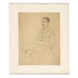 *Frank Dobson (1886-1963)  FW PORTRAIT OF AN OFFICER, SEATED, IN UNIFORM  Signed and dated 19 l.