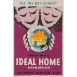 Daily Mail 'Ideal Home Exhibition', 'See the Gas Exhibit', coloured lithographic poster 76 x 51cm