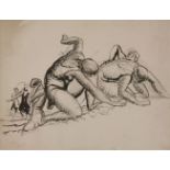 Harold Hope Read (1881-1959) FIGURE STUDIES Three, pencil, pen and ink and washes Two 23.5 x 30.