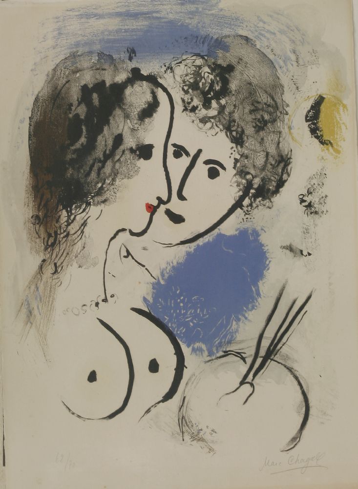 *Marc Chagall (Russian, 1887-1985) 'LE PEINTRE A LA PALETTE', 1952 Lithograph printed in colours