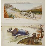 Gamy' (believed to be Marguerite Montaut) 'TARGAR FLORIO 1913 (1050KM)'; UNTITLED - RACING CARS ON A