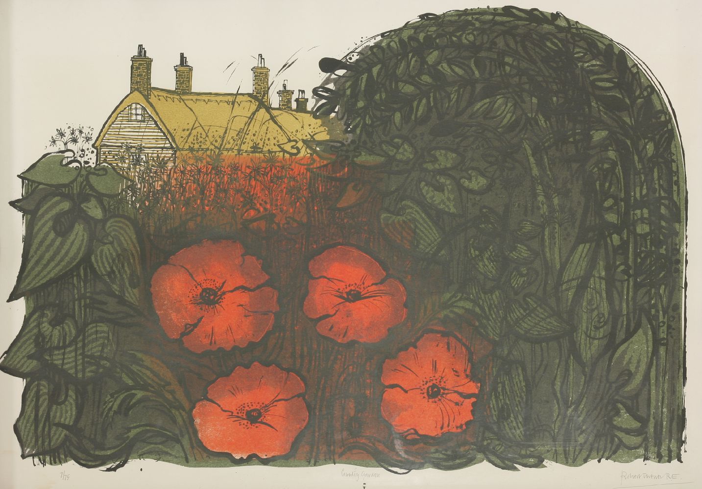 *Robert Tavener (1920-2004)  'COUNTRY GARDEN'  Lithograph, signed in pencil and numbered 7/75  45. - Image 2 of 4