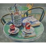 *Glynn Boyd Harte (1948-2003) STILL LIFE OF A SODA SIPHON AND GLASS Lithograph printed in colours,