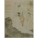 After Henri de Tolouse Lautrec  'FEMME EN CORSET; CONQUETE DE PASSAGE' Lithograph printed in