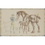 *John Skeaping, RA (1901-1980) MARE AND FOAL  Lithograph, 1945, from School Prints printed at the