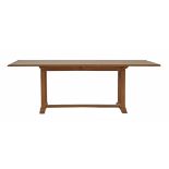 An Arts and Crafts oak refectory table, by Reynolds of Ludlow, the rectangular top with a