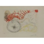 *Salvador Dal¡ (Spanish, 1904-1989)  ELIJAH AND THE CHARIOT Drypoint on wove paper, signed and