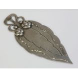 A sterling silver bookmark, by Georg Jensen, No. 60, with a pierced handle with riased flower head