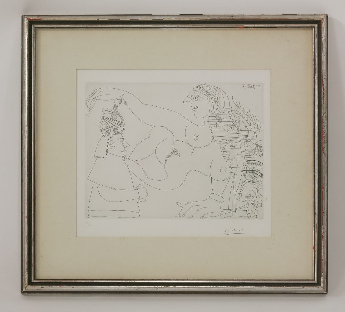 *Pablo Picasso (Spanish, 1881-1968) 'EGYPTIEN ET FEMMES' from the 347 series (Bloch 1811) Etching, - Image 3 of 4