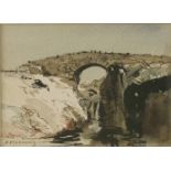 *Anthony Flemming (b.1936) LAKELAND BRIDGE Signed l.l., pen and ink and watercolour 7.5 x 10.5cm *