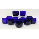 A set of twelve Bristol blue glass finger bowls, 12.5cm (12)